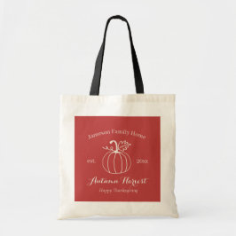 Autumn Harvest Pumpkin Family Thanksgiving Tote Bag