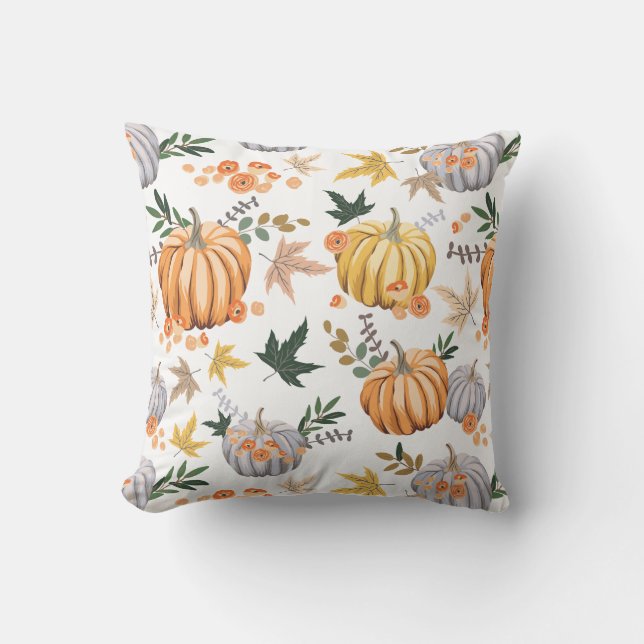 Autumn Harvest Pumpkin Thanksgiving Pattern Kussen (Voorkant)