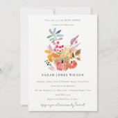 Autumn Harvest Pumpkin Waterverf Vrijgezellenfeest Kaart (Voorkant)