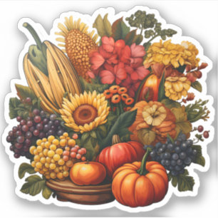 Autumn Harvest Thanksgiving Boerderij Groenten Sticker