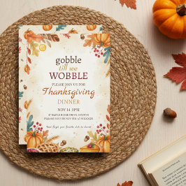 Autumn Harvest Thanksgiving Dinner Invitation Kaart