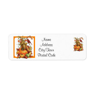 Autumn Harvest White Return Address Labels