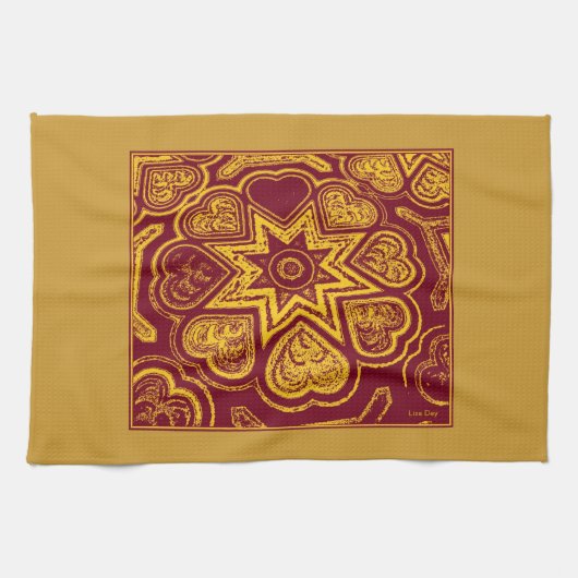 'Autumn Hearts' Kitchen Towel Theedoek (Horizontaal)
