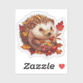 Autumn Hedgehog Adventure Sticker