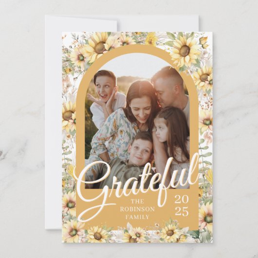 Autumn Herfst Arch Waterverf Dankbare Thanksgiving Feestdagenkaart (Voorkant)