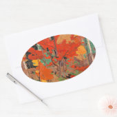 Autumn-Herfst, fijne kunst van Tom Thomson, Ovale Sticker (Envelop)