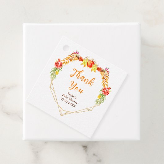 Autumn Herfst Harvest Baby shower Dank u Bedankjes Labels (In situ)