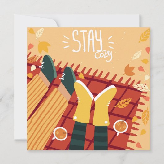 Autumn Herfst Love Greeting Flat Kaart (Voorkant)