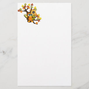 Autumn, Herfst Owl met zonnebloemen Briefpapier