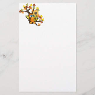 Autumn, Herfst Owl met zonnebloemen Briefpapier