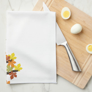 Autumn, Herfst Owl met zonnebloemen Theedoek