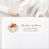 Autumn Herfst Pompoen Elegant Script Adres Etiket (Insitu)