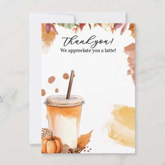 Autumn Herfst Pumpkin Spice Party Invitation Bedankkaart