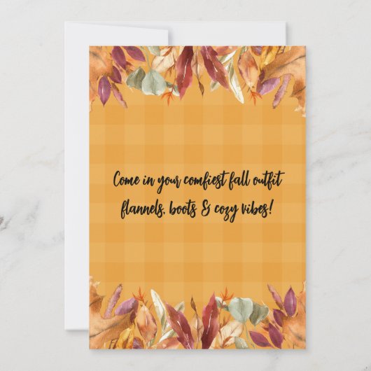 Autumn Herfst Pumpkin Spice Party Invitation Kaart (Achterkant)