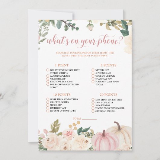 Autumn Herfst Wat is er op uw telefoon spel Kaart (Voorkant)