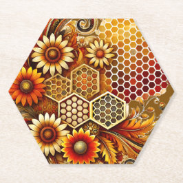 Autumn Hexagon Paper Onderzetter