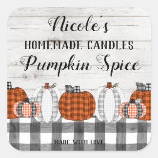 Autumn Homemade Pumpkin Spice Vierkante Sticker