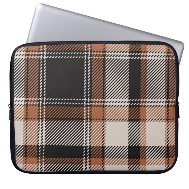 Autumn Hues Plaid Laptop Sleeve (Voorkant)