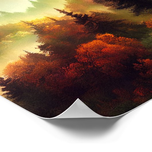 Autumn in het landschap van de bergen poster (Hoek)