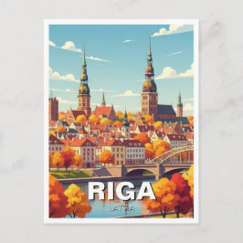 Autumn in Riga Latvia Travel Briefkaart