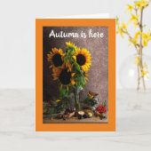 AUTUMN IS HIER/UW BIRTHDAY IS HIER! KAART (Gele Bloem)