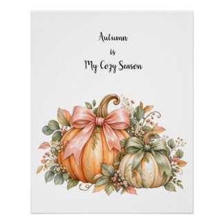 Autumn Is My Cozy Season – Aquarell Herbst Poster Perfect Poster