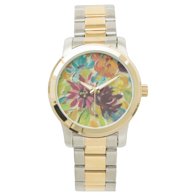 Autumn Joy Flowers Horloge (Voorkant)