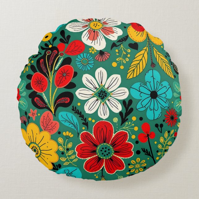 Autumn Joy N01 Rond Kussen (Voorkant)