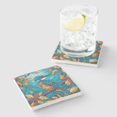 Autumn Kingfisher Stone Onderzetter (Zijkant)