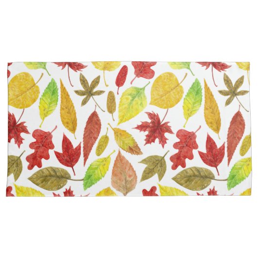 Autumn laat waterverf wit kussensloop (Voorkant-Rechts)