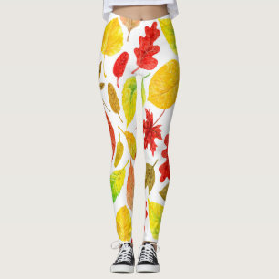 Autumn laat waterverf wit leggings