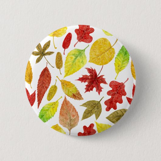 Autumn laat waterverf wit ronde button 5,7 cm (Voorkant)