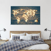 Autumn laat Wereldkaart muur Canvas Afdruk (Insitu (Slaapkamer))