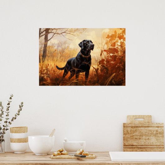 Autumn Labrador Poster (Keuken)