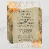 Autumn Lace Rustic Rehearsal Dinner Invitation Kaart (Voorkant / Achterkant)
