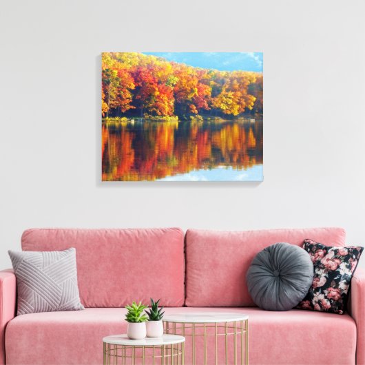 Autumn Lake Canvas Afdruk (Insitu (Woonkamer))