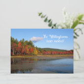Autumn Lake Nouvelle adresse Faire-part (Debout devant)