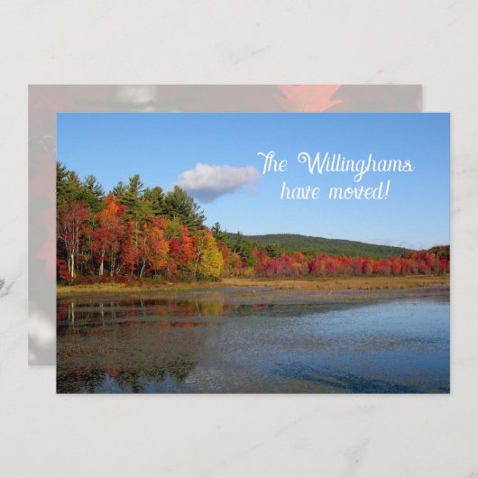 Autumn Lake Nouvelle adresse Faire-part (Devant / Derrière)
