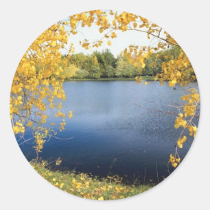 Autumn Lake Ronde Sticker