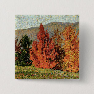 Autumn Landscape, c.1903 (olie op canvas) Vierkante Button 5,1 Cm