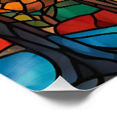 Autumn Landscape Glas in lood Illustratie Perfect Poster (Hoek)