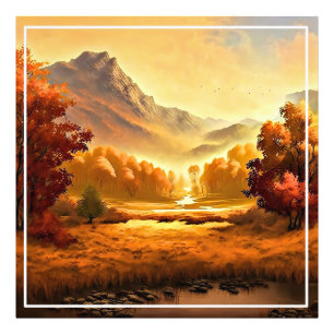 Autumn Landscape Painting-68754 Foto Afdruk