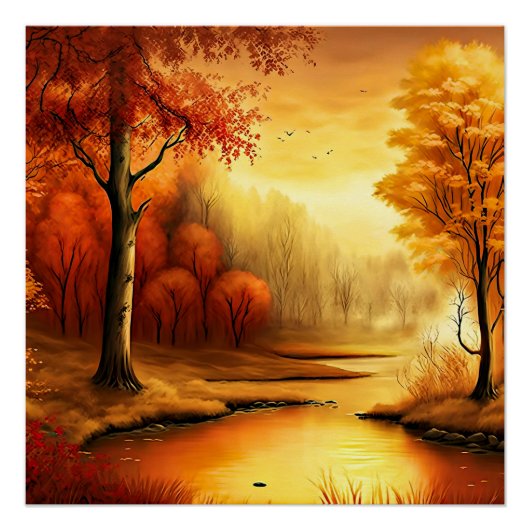 Autumn Landscape Painting-68754 Perfect Poster (Voorkant)