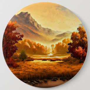 Autumn Landscape Painting-68754 Ronde Button 6,0 Cm
