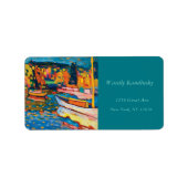 Autumn Landschap met Boats door Wassily Kandinsky Etiket (Voorkant)