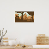 Autumn Landschap met Deer Poster (Keuken)
