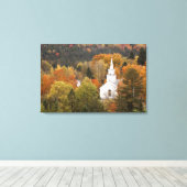 Autumn landschap met kerk, Vermont, VS Canvas Afdruk (Insitu (Houten vloer))