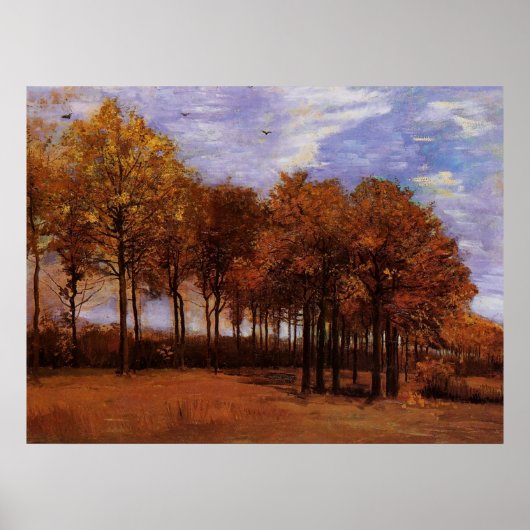 Autumn landschap, Vincent van Gogh Poster (Voorkant)