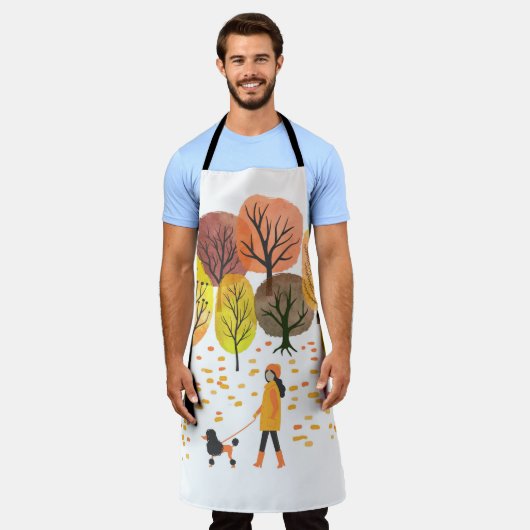 Autumn landschap. Waterverf  illustratie Schort (Gedragen)