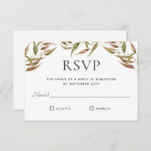 Autumn Laurel Wreath Monogram Wedding RSVP (Voorkant / Achterkant)